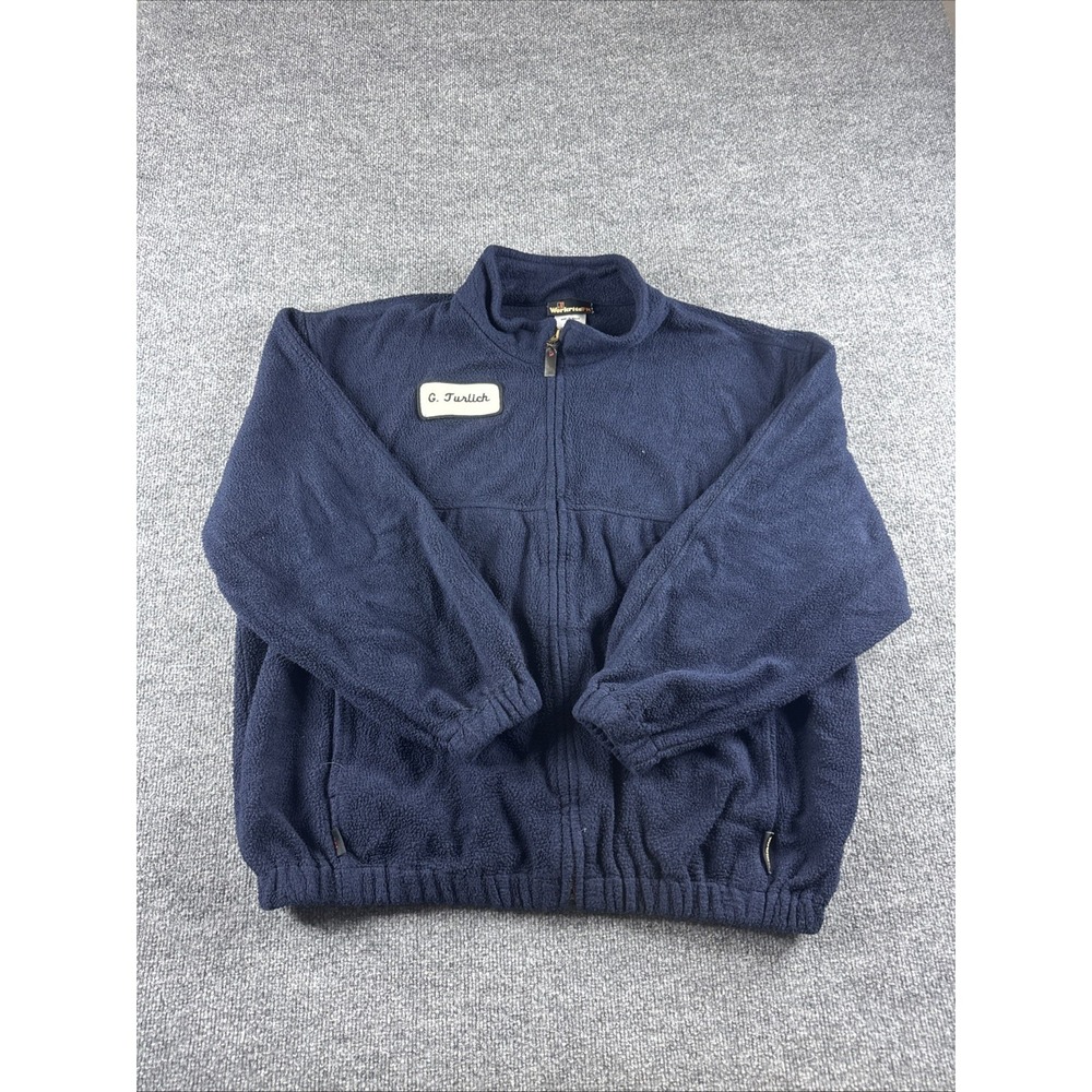 Workrite FR Jacket Mens XL Blue Flame Resistant Full Zip Workwear HRC 14.4 ARC